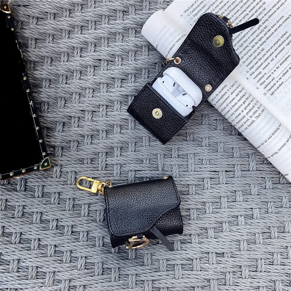 

For Apple Airpods Pro 2/1 Cases luxury with keychain leather French luxury brand earphone Accessories Cute For Airpods Pro Case