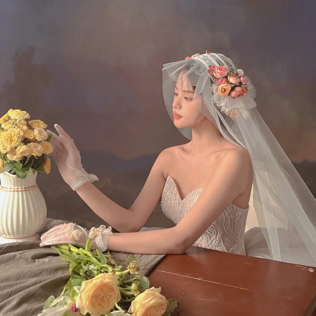 

Женская Кружевная повязка на голову, атласная сумка, свадебная фата, 3 метра, Фата для невесты