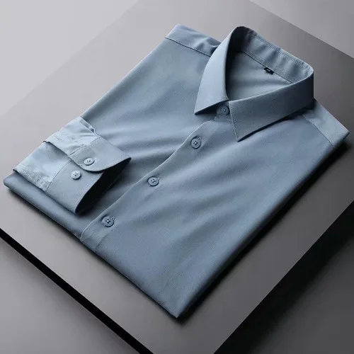 

2022 New Solid Color Long-sleeved Shirt Men's Korean Version of The Trend Casual Shirt Design Loose and Handsome Shirt Fashion