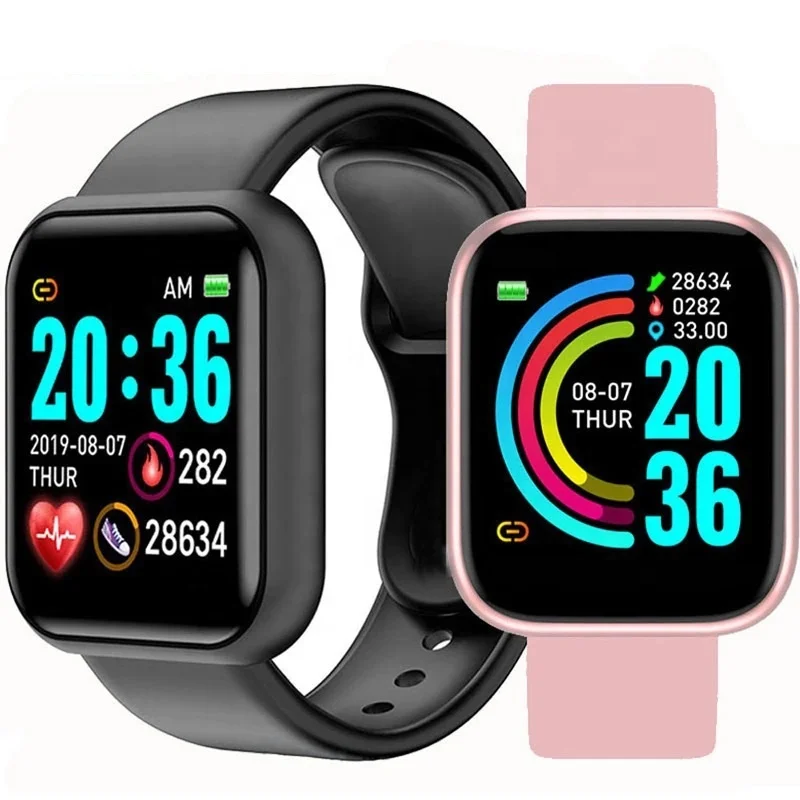 

Y68/D20 Smart Watch Men Women Blood Pressure Fitness Trackers Bracelet Waterproof Heart Rate Monitor Bluetooth Wrist Watch