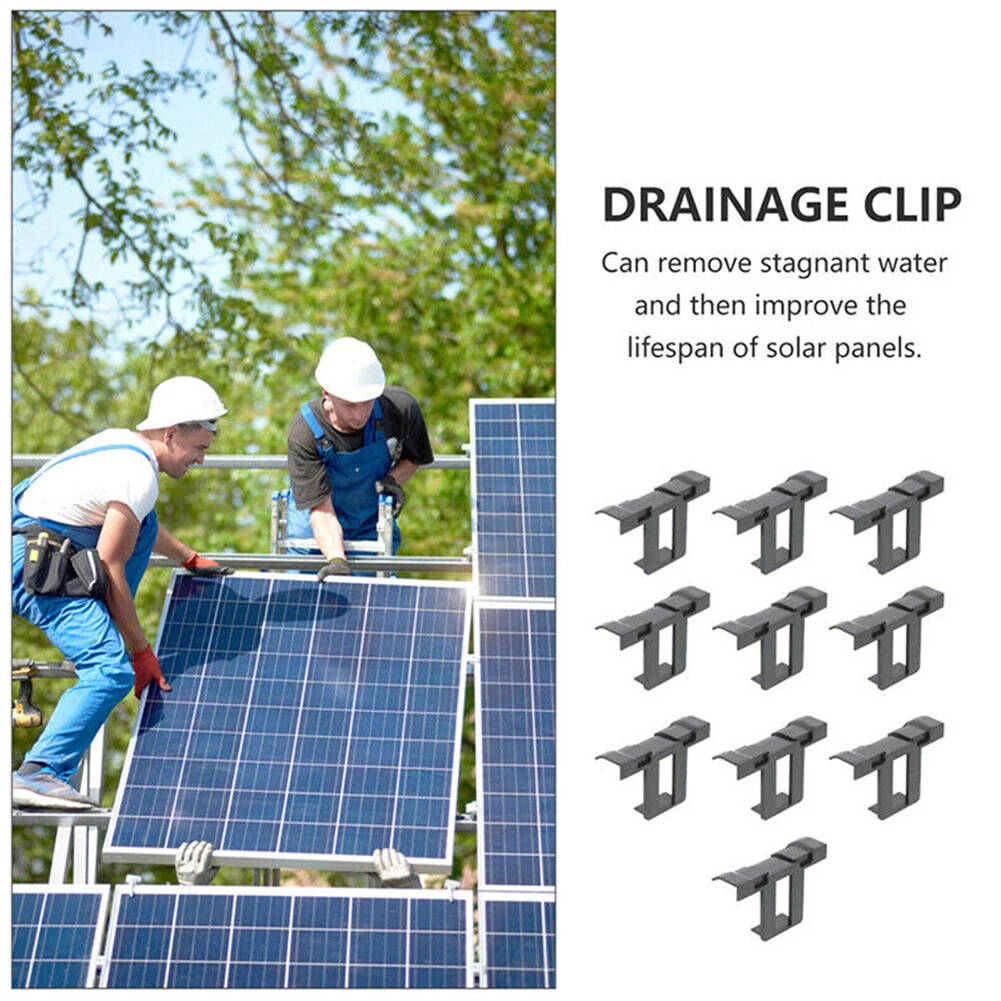 

30Pcs 30/35/40mm Solar Panel Clip Photovoltaic Panel Water Drain Clips Mud Removal Clip Plastic Water Diversion Clamp