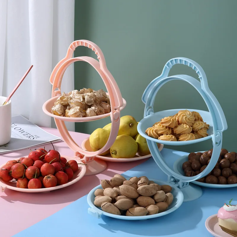 

European-style gift creative folding fruit tray dried fruit tray home living room snack storage tray portable fruit tray
