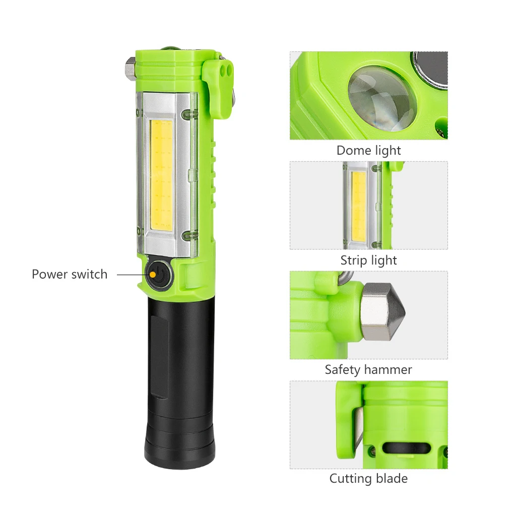 

Alloy Work Light Portable Hand Type COB XPE IPX4 Waterproof Button Switch Flashlight Night Running Lighting Tool Lamp
