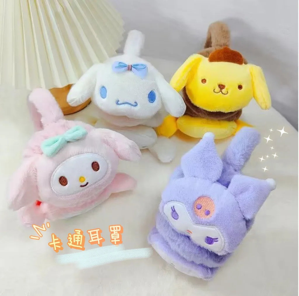 

Кавайные милые Sanrio Kuromi Mymelody Cinnamoroll Pompompurin наушники Антифриз для езды на велосипеде сохраняют тепло девочку Рождественский подарок для детей