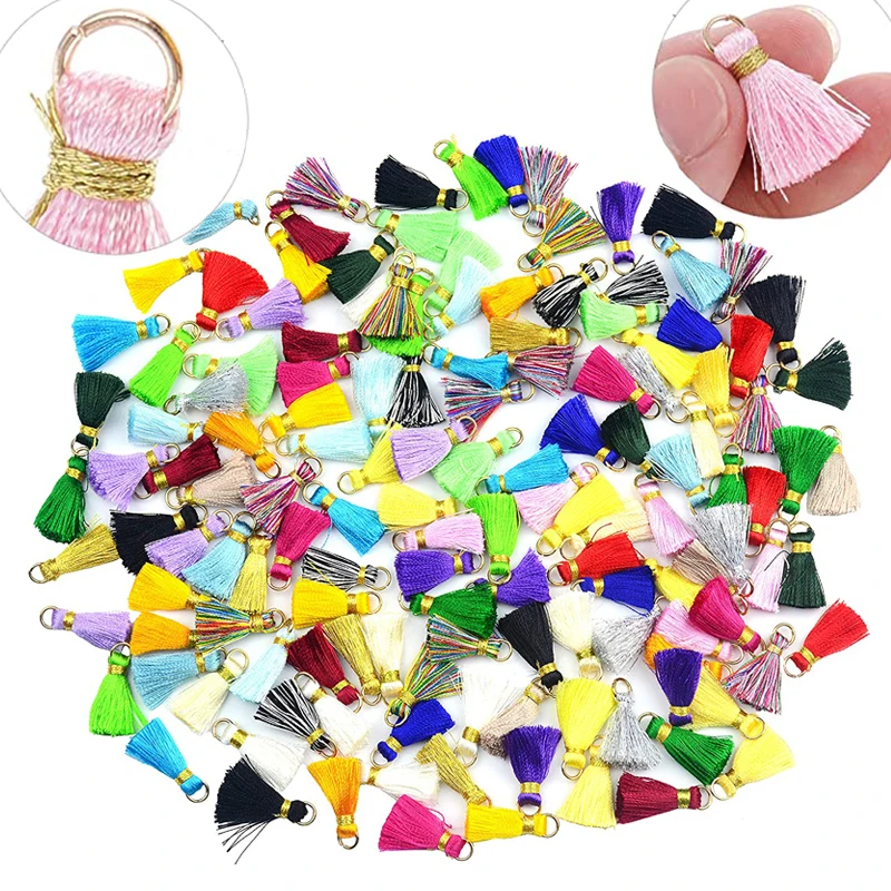 

20 шт., 2,5 см, отделка из полиэстера, бахрома, кисточка, шторы, аксессуары «сделай сам», брелок, искусственная кисточка для изготовления ювелирных изделий