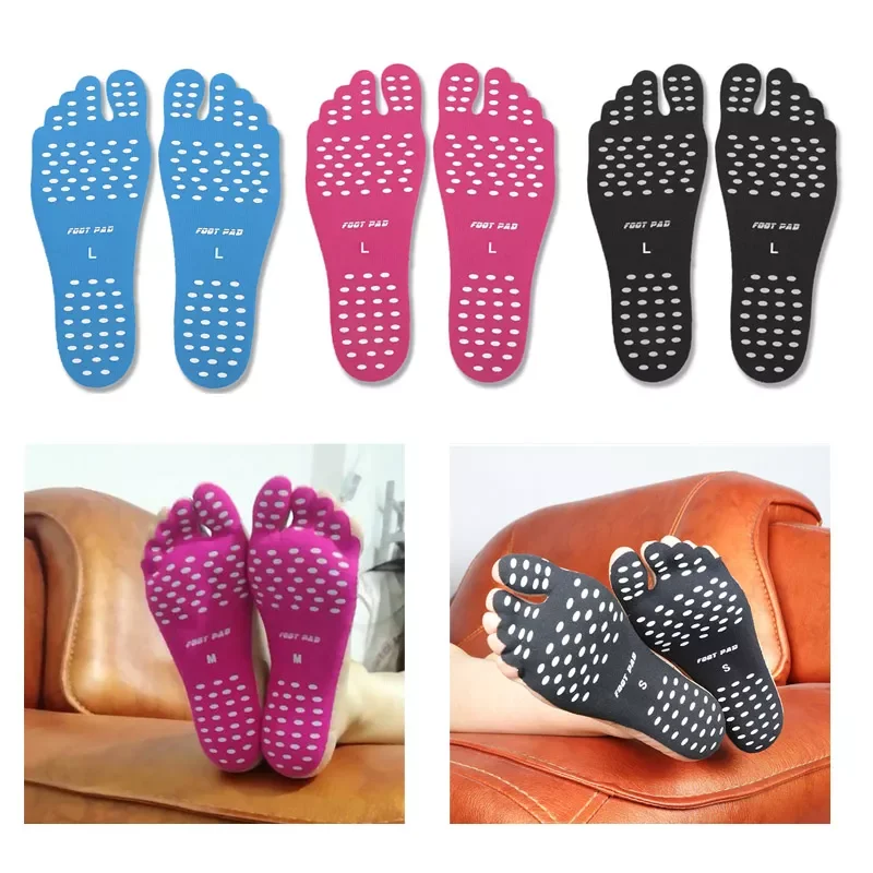 

New2022 Seaside Beach Shoes Equipped with Anti-skid Shoes Beach Socks Pad Feet Sticker Insoles Flexible Beach Feet