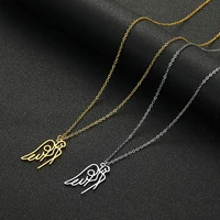 cxwind 2022new apr stainless steel angel wings line art necklace silver line art necklace