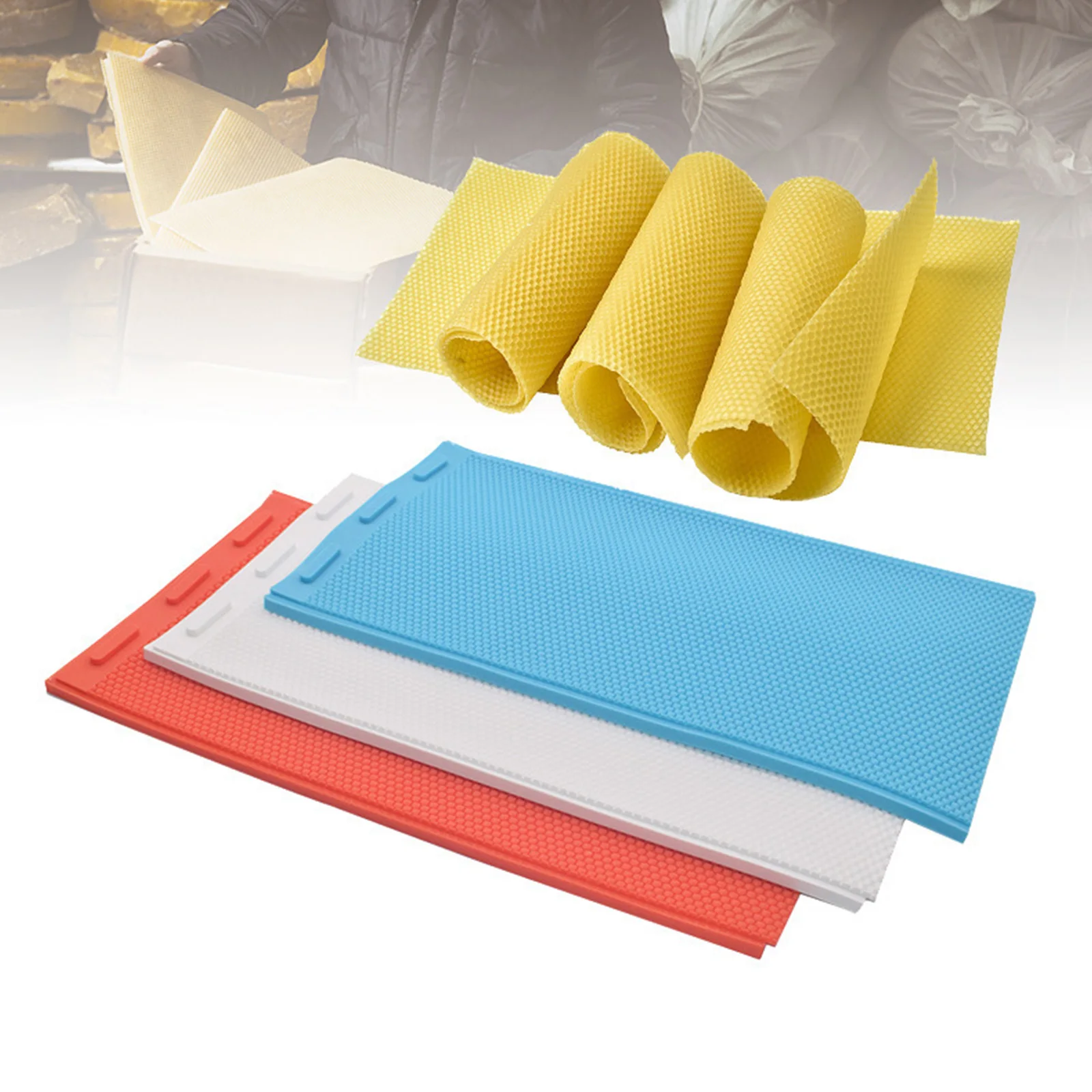 

Beekeeping Tools Silicone Beeswax Honeycomb Mold Flexible Wax For Machine Foundation Sheets Press Embosser Wax For Bees Beekeepe