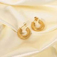 2022 fashion jewelry 316 stainless steel earrings 18k gold plated earrings twist earrings stud earrings gifts for women earrings