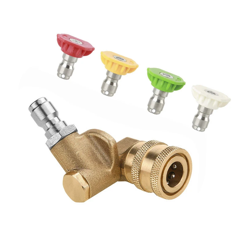 Five-speed Adjustable Nozzle Pure Copper Rotary Coupler for High-pressure Cleaner 4Pressure Washer Spray Nozzle Tips 180° degree