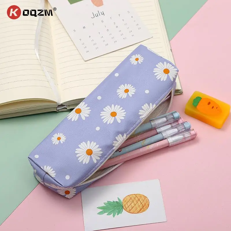 

1pc Leather Daisy Pencil Case Daisy Candy Color Gift School Pencil Box Bag School Supplies Stationery