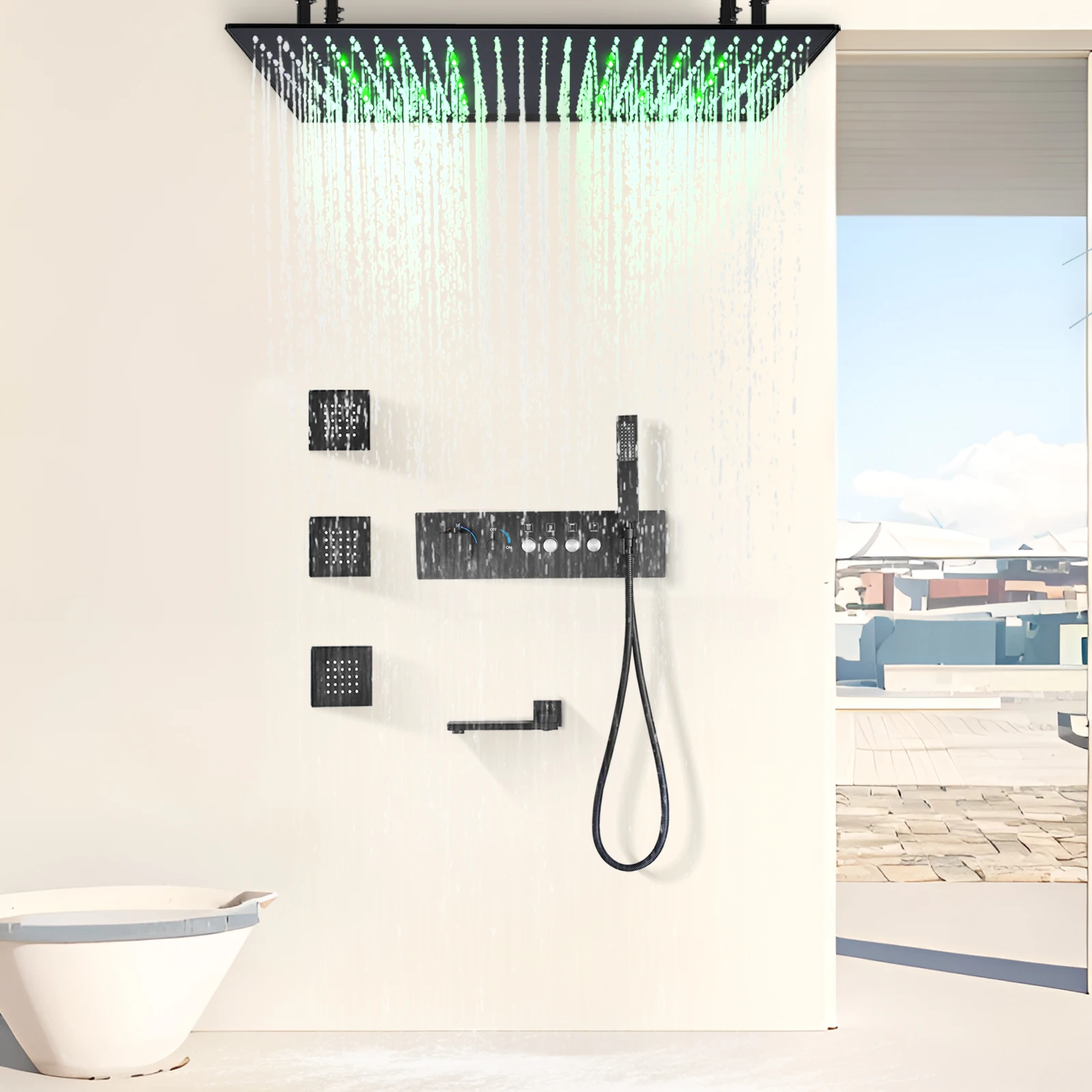 Смеситель для душа с постоянной температурой 80x40 см