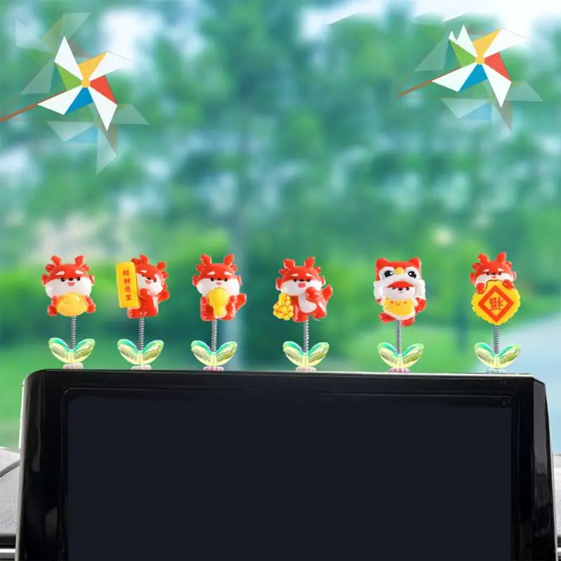 Украшения для приборной панели автомобиля 6X Bobblehead китайские танцевальные