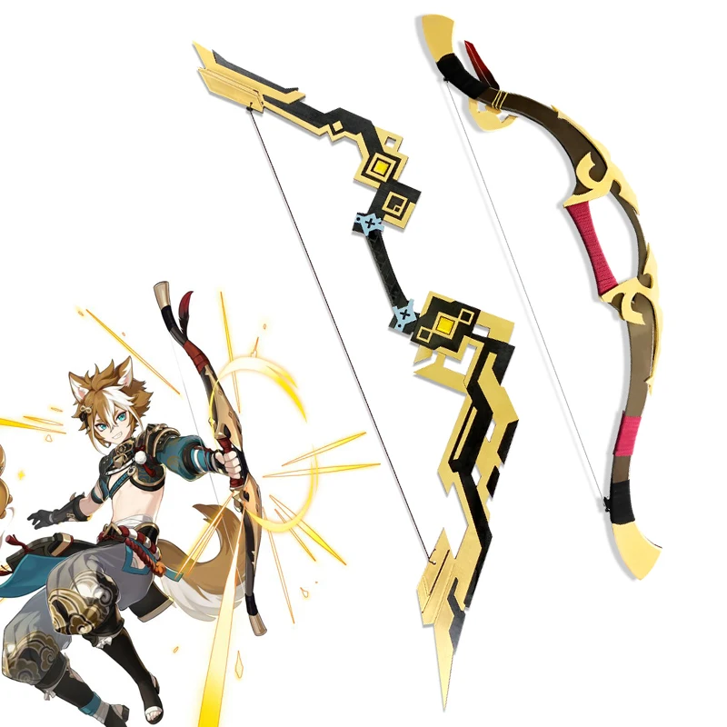 Genshin Impact Game Anime Cosplay Gorou Raven Bow Weapon Props Rock Bow Ganyu Bow and Arrow Weapon Accessories