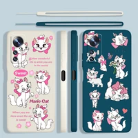 cute the aristocats phone case for xiaomi mi 12x 12 11t 11i 11 10t 10i 10 pro lite ultra liquid rope funda back cover
