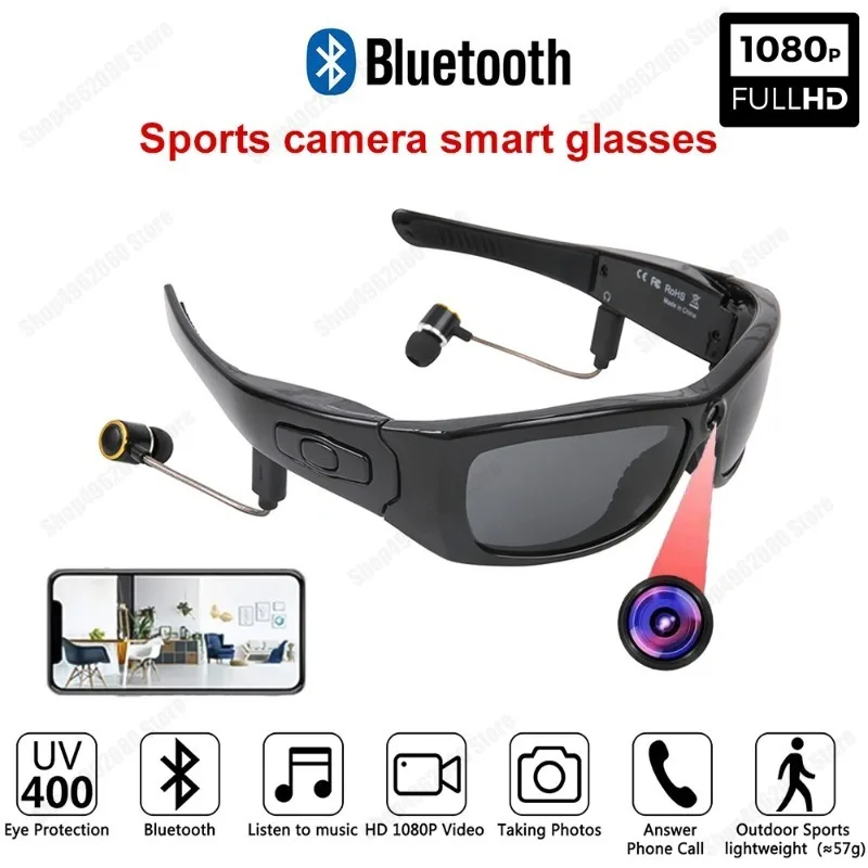 

Invisible Camera 1080P HD Bluetooth Sports Smart Sun Glasses Video Recorder Long Lasting Micro Secret Action Camcorder Mp3 Espia