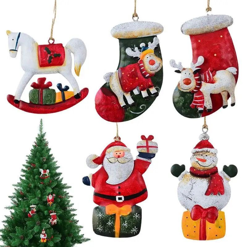 

Украшения для рождественской елки, праздничные подвесные украшения, Рождественская елка, снеговик, Санта-Клаус, лось, подвесные рождествен...