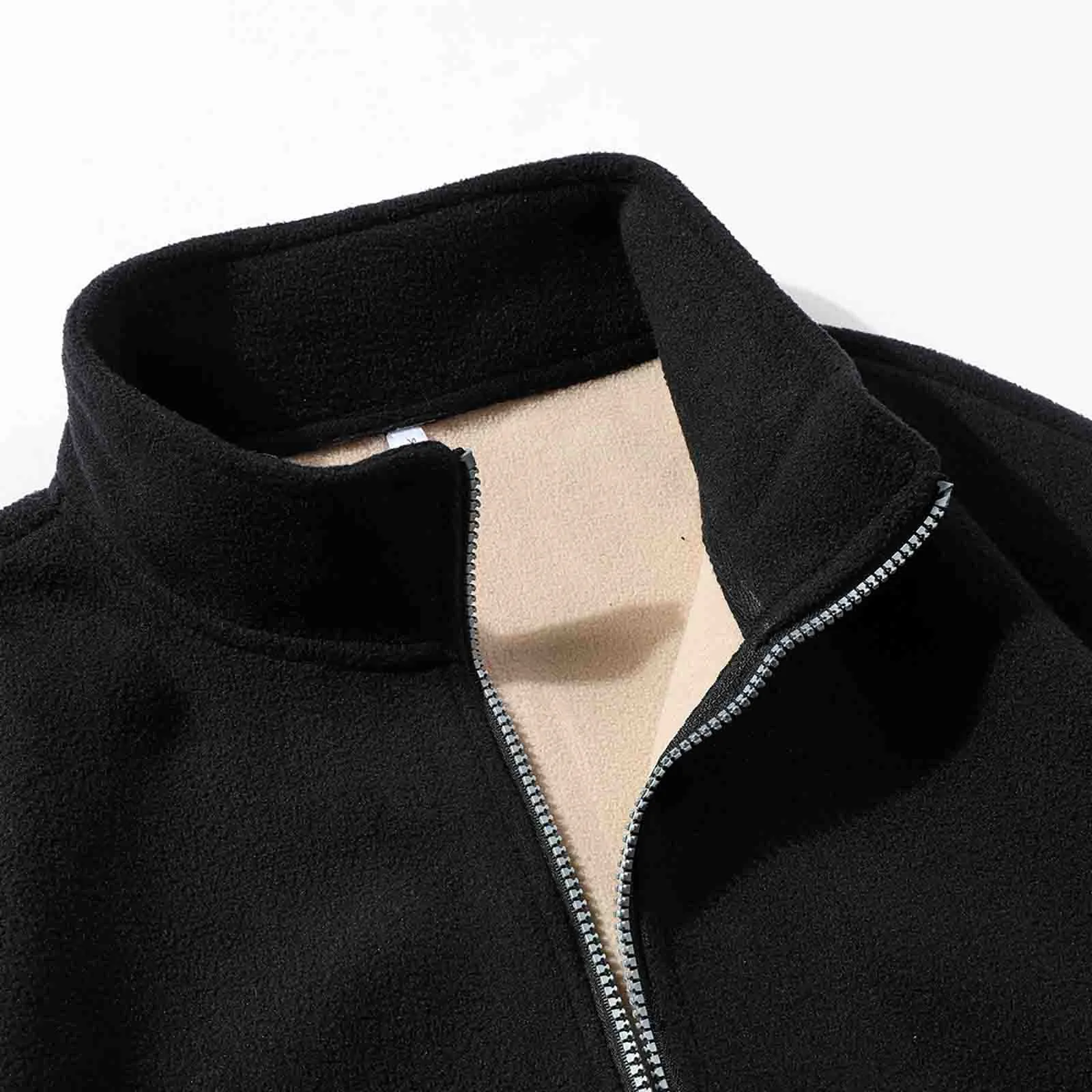 Мужская куртка пальто осень-зима толстая флисовая верхняя одежда однотонный