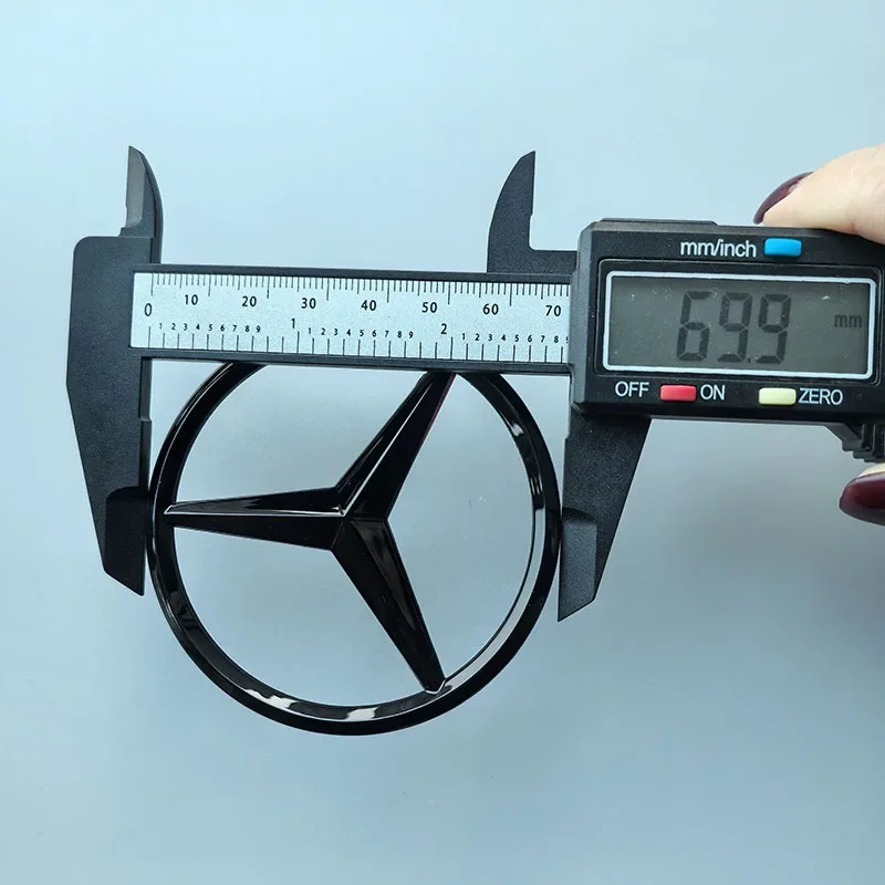 

7 см 9 см 10,5 см звездный значок ABS эмблема автомобиля багажник запасное колесо крышка двигателя 3D логотип наклейка аксессуар для Mercedes Benz хромированный черный