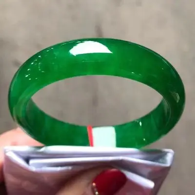 

Send Certificate Burma Jade Bangle Green Jadeite Myanmar Emerald Bracelet Women Healing Jewelry Lucky Amulet Girlfriend Mom Gift