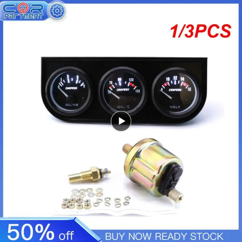 

1/3PCS 52mm Triple kit Oil Temp Gauge + Water Temp Gauge + Oil Pressure Gauge with Sensor 3in1 Car Meter +Volt meter