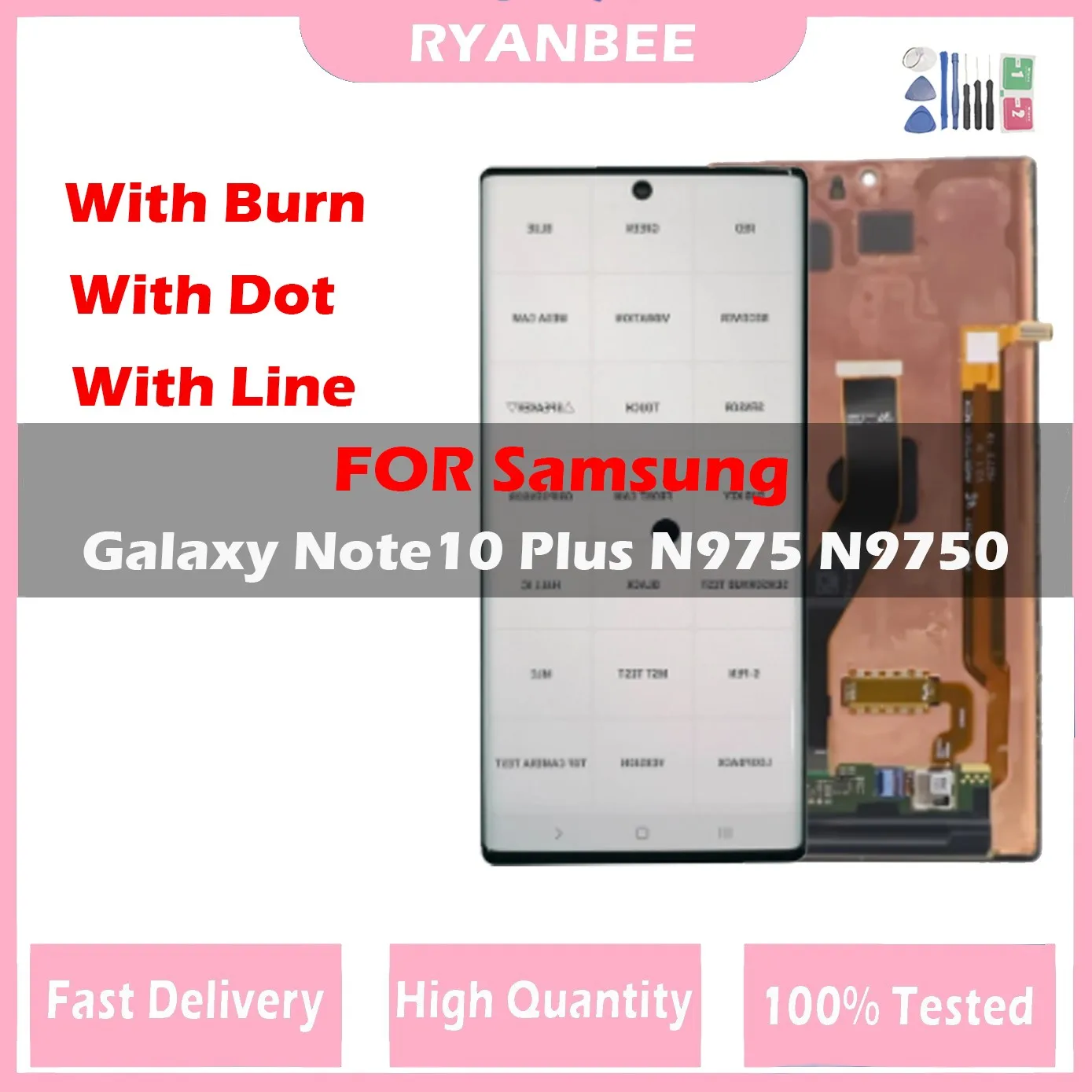 ЖК-дисплей Amoled для Samsung Galaxy note10 plus N975 N975F Note10 + ЖК-дисплей сенсорный экран дигитайзер в сборе с точками