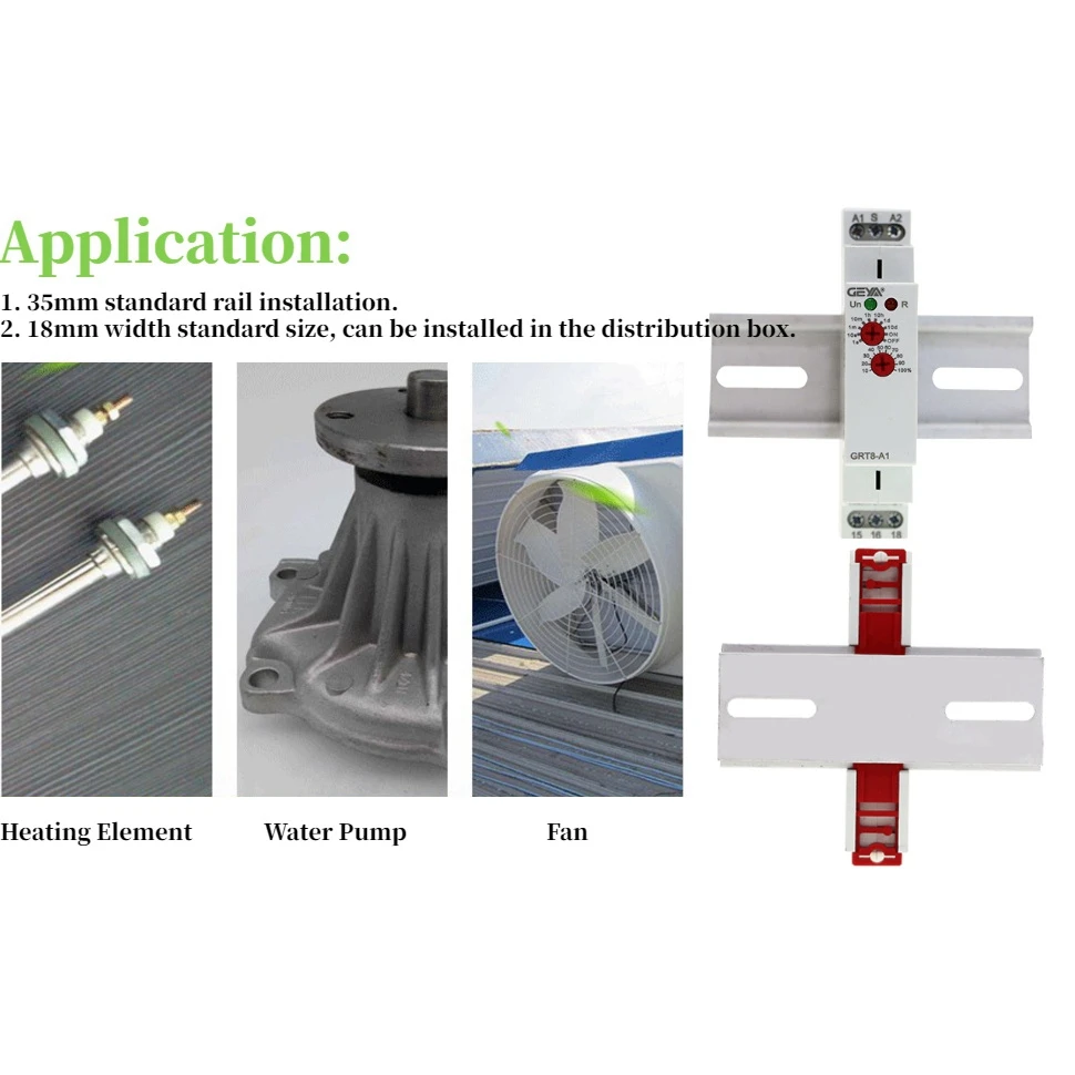 GEYA Таймер задержки AC/DC 12 В-240 В Мини-реле времени включения питания Тип DIN-рейки