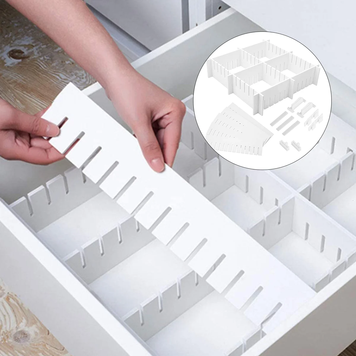 

34 Pcs Lattice Drawer Plastic Divider Storage Drawers Clothes Expandable Kitchen Organizer PP