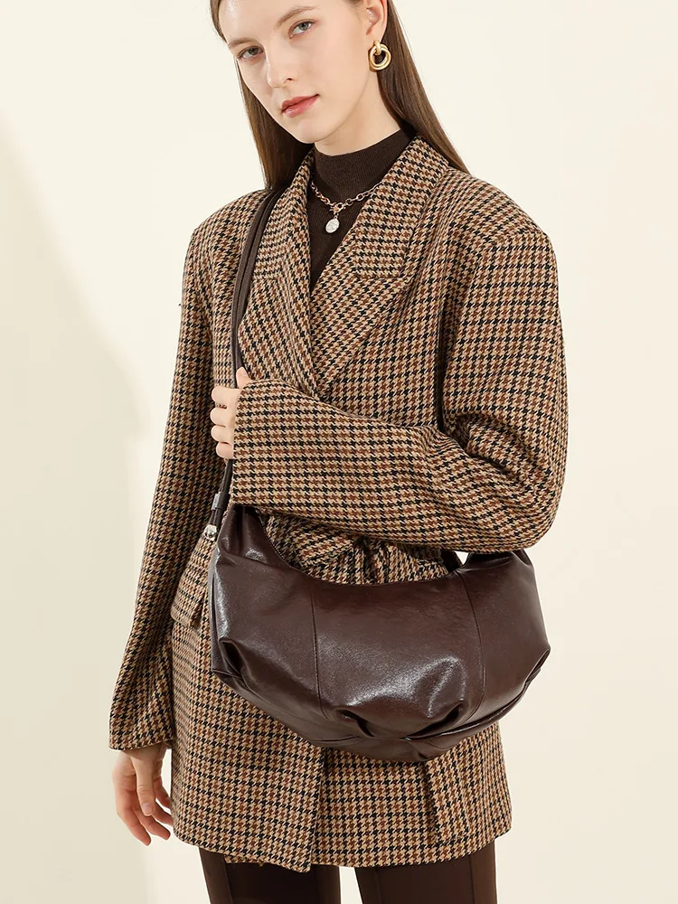 YANATARI сумка для пельменей кожаная из мягкой кожи большая вместительная