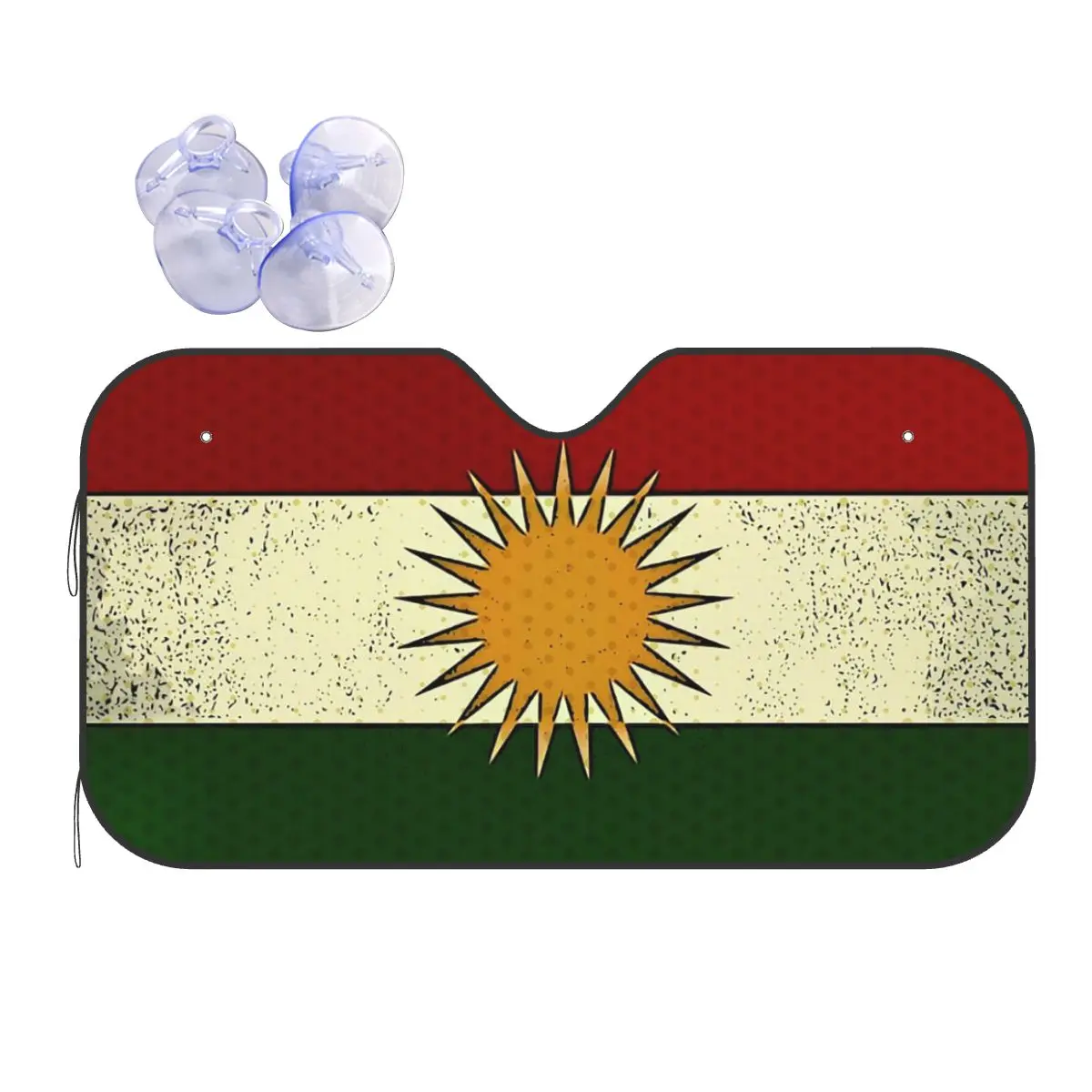 

Kurdistan Flag Sunshade Windscreen Sun Polyester Car Front Window Visor 70x130cm Car Window Windscreen Cover Heat Reflector