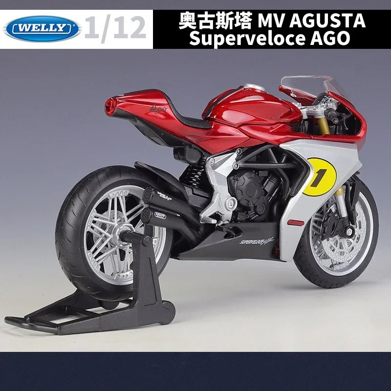 Модель мотоцикла WELLY 1:12 2022 мВ AGUSTA суперскоростная из сплава подходит для детских