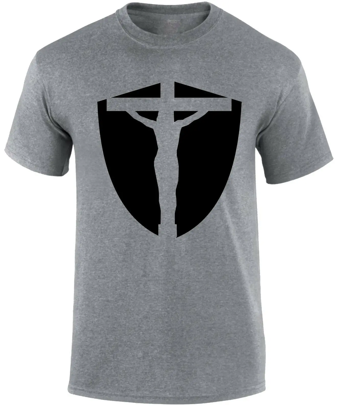 

Jesus Shield Badge Religious Evangelism Christian Mens T-Shirt. Summer Cotton Short Sleeve O-Neck Unisex T Shirt New S-3XL