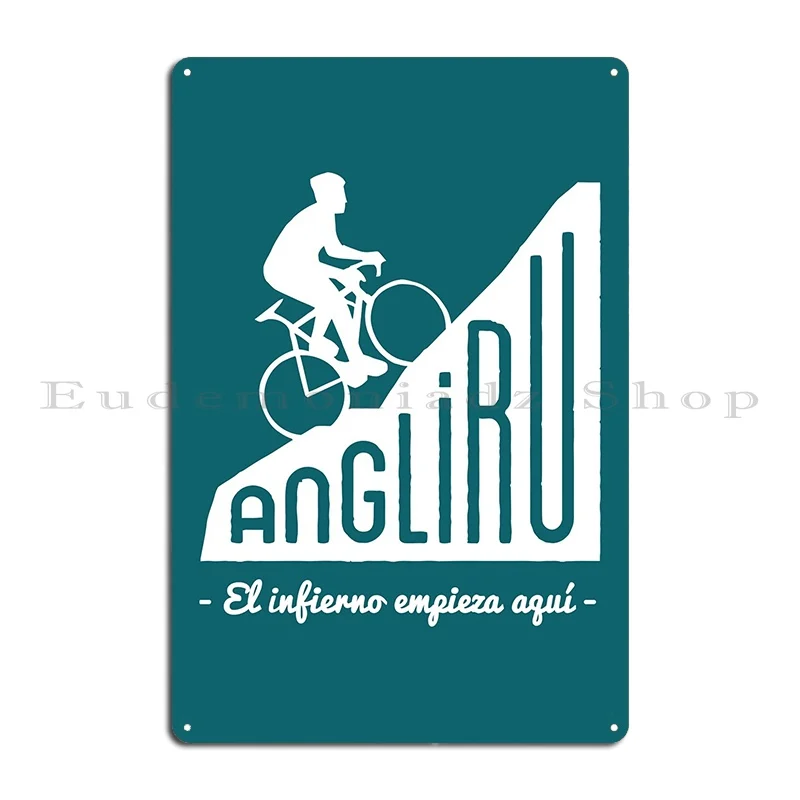 Angliru Climb Infierno Empieza Велоспорт Vuelta Металлическая вывеска Клубная настенная табличка