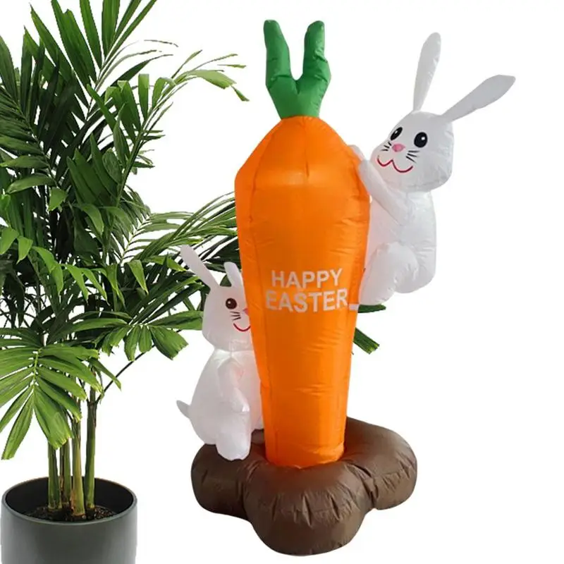 

Easter Decorations Inflatables Easter Theme Bunny Carrot Blow up Lighted Decor Easter Party Outdoor Decoration for Garden Patio