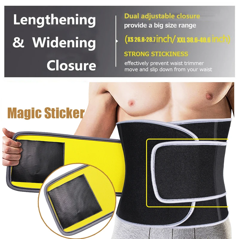 NINGMI Men Waist Trainer Slim Body Shaper Modeling Belt Sports Top Waist Cinchers Neoprene Sauna Strap Corset Slimming Shapewear