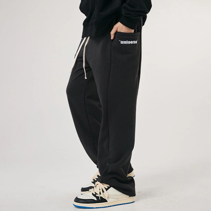 

2022 Модные Винтажные тяжелые брюки в стиле хип-хоп уличный стиль с Вышивкой Букв повседневные свободные махровые спортивные брюки для мужчи...