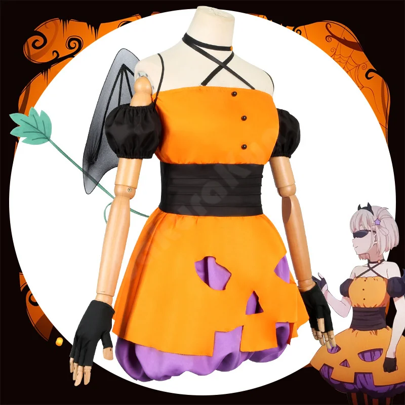 

Lycoris отдача nishikier Chisato Косплей Хэллоуин костюм Тыква платье наряды Хэллоуин Карнавальный Костюм