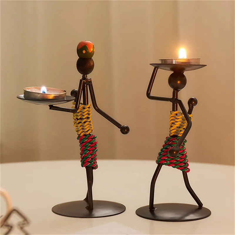 

Metal candle holder home decor accessories Ornaments African Candlesticks for candles Christmas decoration wedding centerpieces