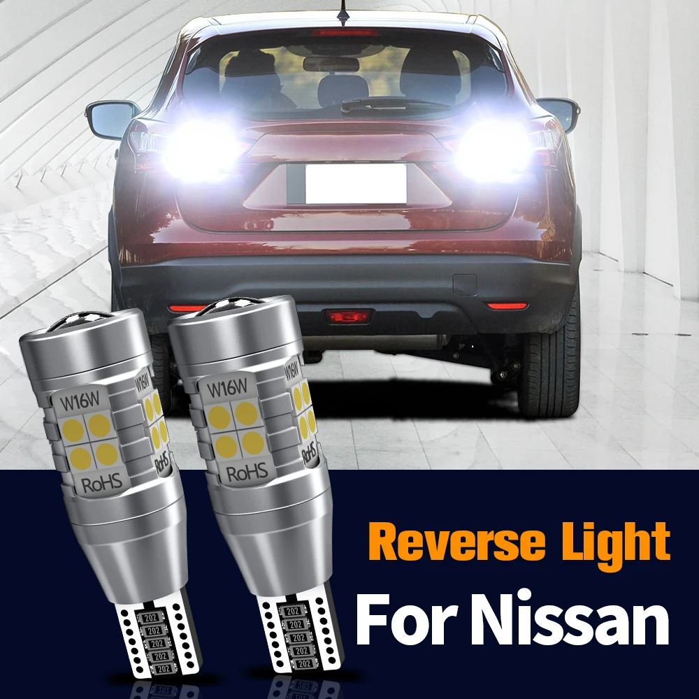 

2pcs LED Reverse Light Blub Lamp W16W T15 921 For Nissan Murano 2 3 Note NV300 Pathfinder 4 Patrol Pulsar Qashqai Teana Terrano