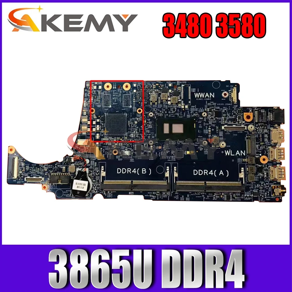 

16852-1 D5FVH FOR Dell Latitude 3480 3580 Laptop Motherboard Celeron® Processor 3865U DDR4 CN-04FRPT 4FRPT Mainboard 100% tested