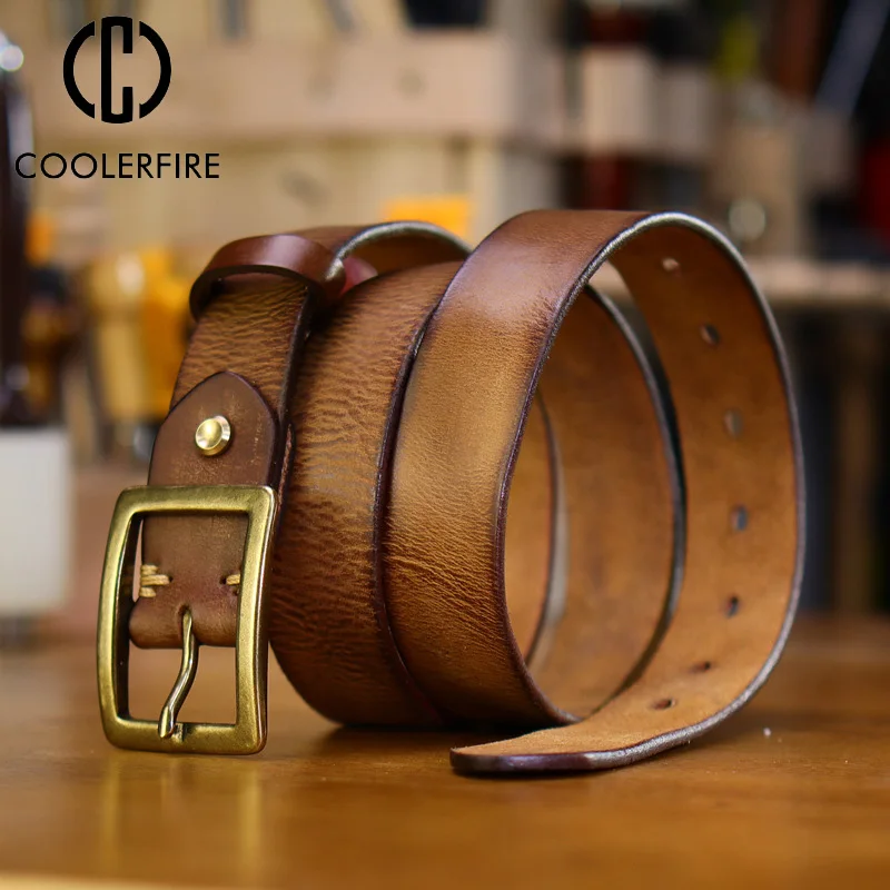 

Men Belt High Quality Genuine Leather Designer Belt Dress For Jeans Pin Buckle Casual The First Layer Cowhide Male Belt TM073