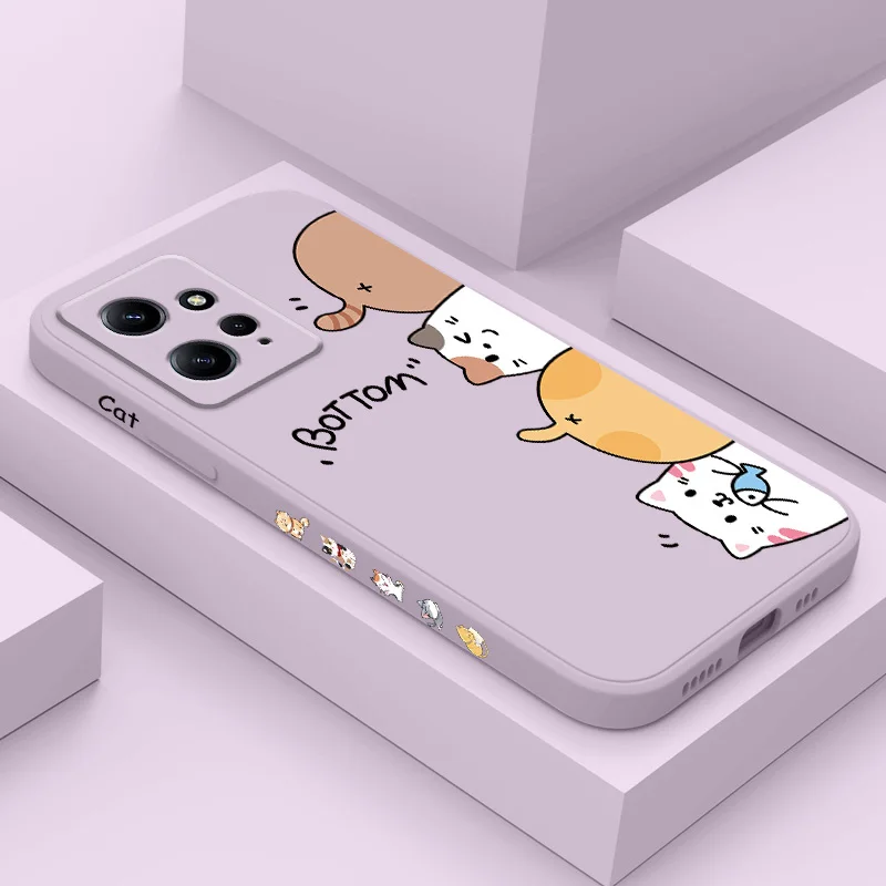 

Cat Litter Phone Case For Xiaomi Redmi Note 12 12S 11 11S 10 10T 10S 9 9S 8 7 Pro Plus 4G 5G Liquid Silicone Cover