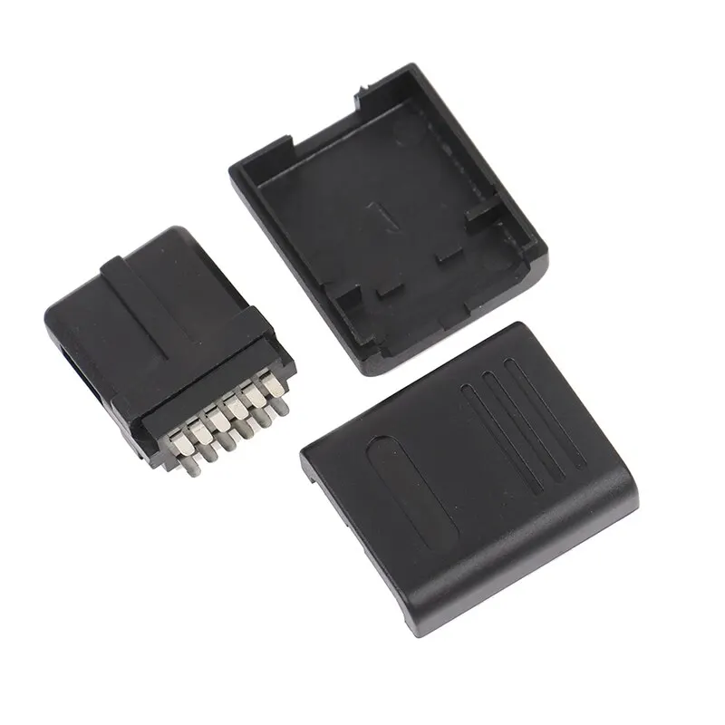 

1Set For NGC SNES N64 Connector Male Cable 12Pin Multi Out Connector Plug AV Repair DIY For GameCube SFC Plug Black