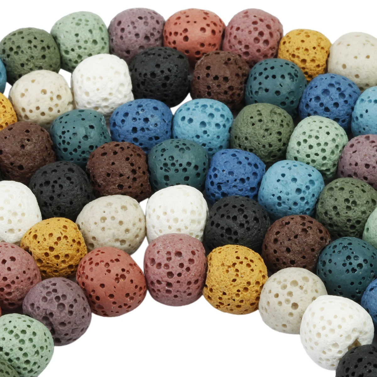 Разноцветный распылитель эфирного масла из лавы 14 дюймов/нитка камень для