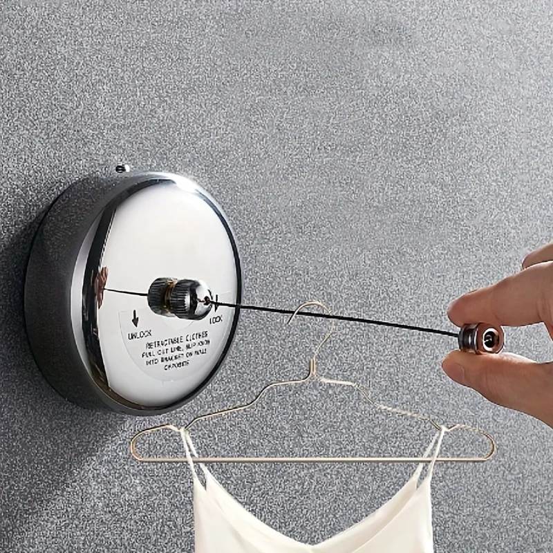 

1pc Retractable Stainless Steel Clothesline, Heavy Duty Adjustable Clothing Line, 110.24in Clothes Drying Rack Rope