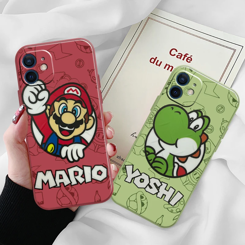 Чехол для телефона в стиле Марио бандая iPhone 11 12 13 Pro MAX Mini 6 6S 7 8 Plus X XR XS SE 2020 мягкий