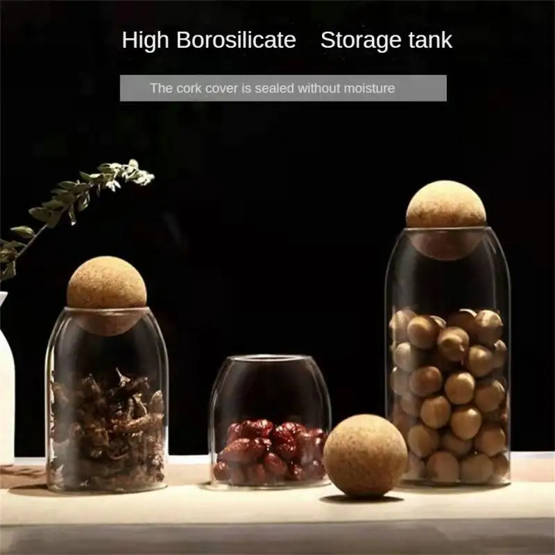 

Kitchen Office Creativity Sealed Glass Storage Jar Can With Ball Cork Lid For Tea Coffee Cereals Candy Bean Nut Bottle Containe