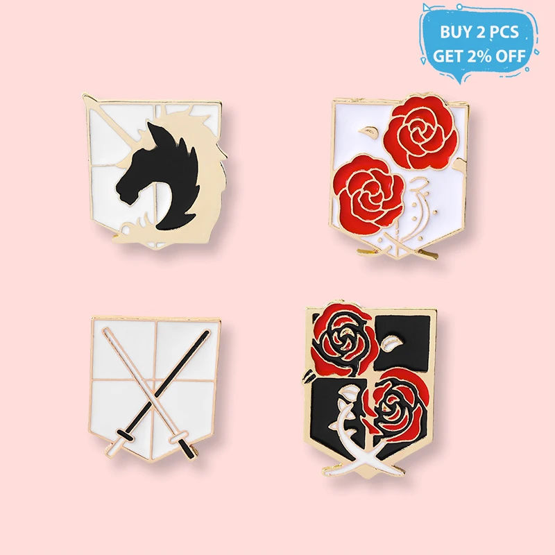 Эмалевые значки с эмблемой легиона из аниме атака на Титанов металлические броши