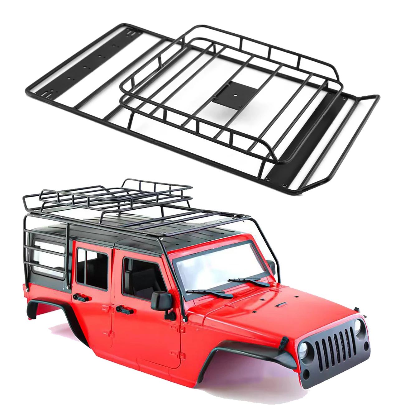 

1/10 металлический багажник на крышу для TRX4 SCX10 TRX4 313 Wrangler Cherokee, сплит багажник, имитационная модель, деталь для скалолазания и обновления автомобиля