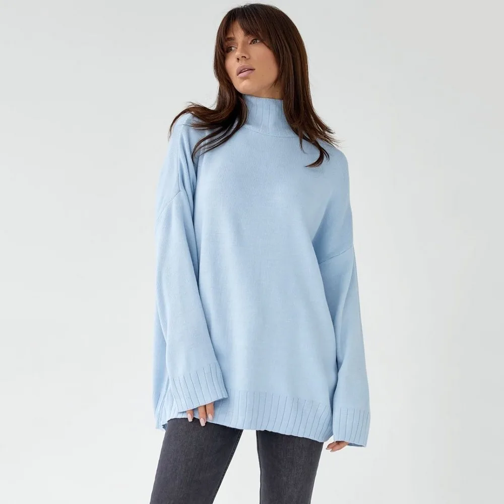 

Женский Новый Лидер продаж, однотонный универсальный топ, свободный непринужденный свитер